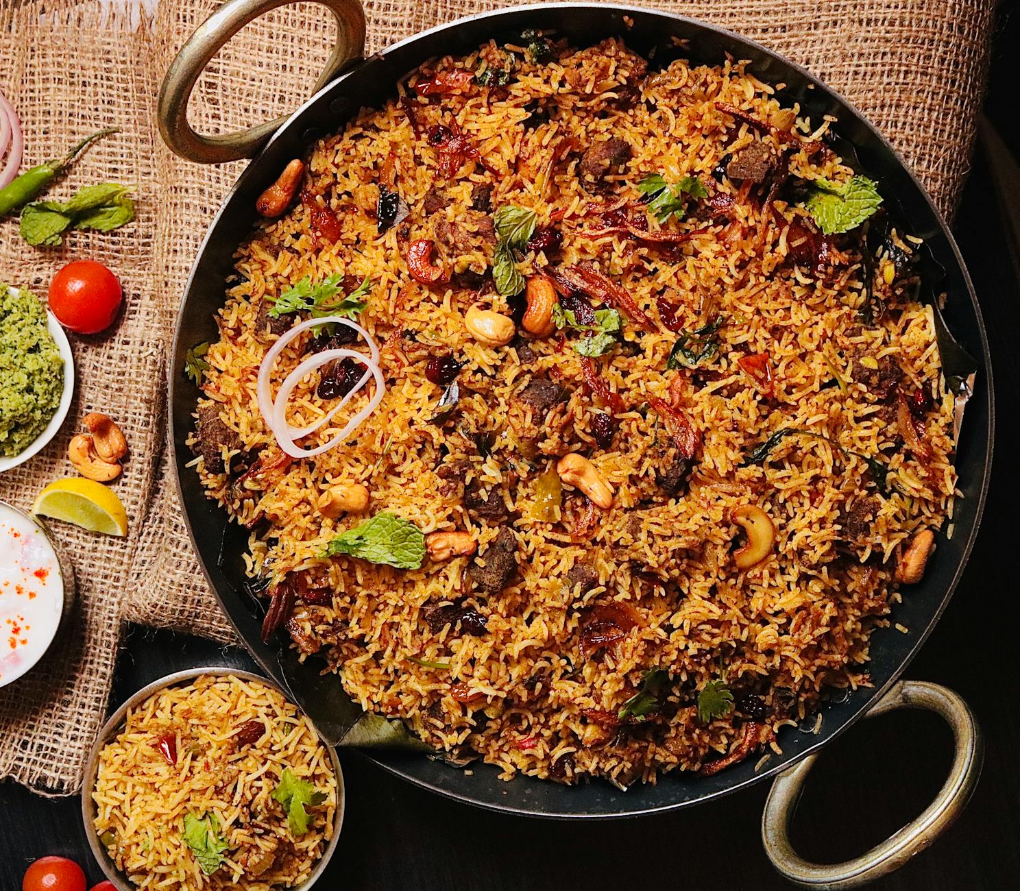 biryani in close up photography